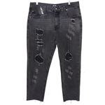 Nasty Gal NWT High Rise Ripped Distressed Faded Black Raw Hem Denim Jeans Size 8 Photo 2