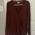 Lou & grey  Long Sleeve Wrap Top in Rusty Maroon Photo 0