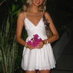 ZARA  White Spaghetti Strap bohemian crochet summer vacation sundress Dress Photo 5