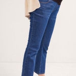 Hatch Over The Bump Straight Leg Cropped Maternity Jeans Denim Women's Size 28 Blue Photo 0