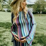 VICI Blue Rainbow Striped Dress Photo 8