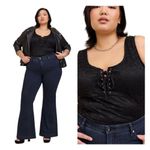 Torrid Black Lace Corset Seamed Lace Up Stretchy Tank Bodysuit 1X Photo 1