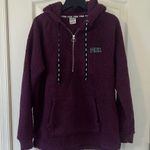 PINK - Victoria's Secret PINK Sherpa Hoodie in Maroon Medium Photo 0