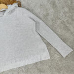 Athleta  Rest Day Hoodie Sweater Knit Light Gray Pima Cotton Silk Blend Size XS Photo 6