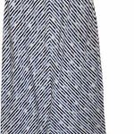 J.Jill  Chevron White Blue Cotton Blend Midi Skirt Photo 0