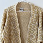 Vintage Bentley Gold Diamond Pattern Open Front Cardigan Sweater Womens Large XL Photo 2