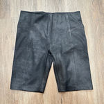 Free People  Womens Faux Suede Fitted Biker Shorts Size L XS Black Stretch‎ Photo 0