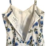 Coquette white checkered print blue floral two piece tie summer dress set Photo 10
