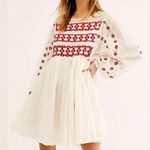 Free People  Need Me Embroidered Mini Dress in Ivory Comb Photo 15