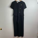 Evan Picone Vintage Black Jumpsuit Heart Button  Size 6 Photo 1