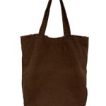 Urban Outfitters Smile Patch Distressed Canvas Brown Tote Bag Photo 5