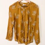 Boden USA Boden Mustard Yellow Floral Peasant Blouse - Size 6R Photo 0