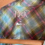 Rock 47 by Wrangler Women's L Metallic Plaid Cowgirl Western Rodeo Snap Shirt Green Size undefined Photo 2