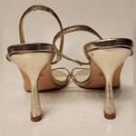 Lauren Lorraine Malaga Rhinestone Slingback Stiletto Sandals GOLD Heels Sz 9.5 Photo 3