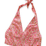 Abound  Hot Pink Daisy Floral Print Y2K Halter Scarf Crop Top Women's Size Large Photo 0