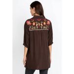 Johnny Was đź’• WORKSHOPđź’• Rosalva Oversized Weekend Tunic Chocolate Embroidered XL Photo 3
