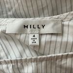 Milly Blouse Womens 4 Lorna Top White Gray Pinstripe Twisted Front Long Sleeve Photo 4