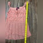 Say What? Say What? Y2K Pink Crochet Knit Tank Top Large Pearl Detail Stretch Croquette Photo 8