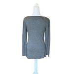 Garnet Hill Embellished Long Sleeve Top Womens Small Gray Black Photo 1