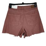 American Eagle  SZ 6 Highest Rise Mom Jean Shorts Distressed Frayed Zip-Fly Pink Photo 4