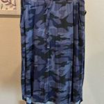 Zenana Outfitters Blue gray camo midi skirt with pockets and tie front Photo 0