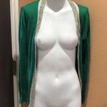 Dana Buchman  green and gold open cardigan Photo 2