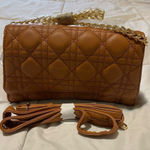 Alyssa Vegan Quilted Crossbody Bag Brown Photo 0