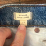 Madewell  High Rise Denim Shorts Size 29 Distressed Cuffed Blue Jean Cutoffs Photo 6