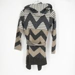 Anthropologie Field Flower Chevron Print Wool Blend Belted Cardigan Coat SP Photo 2