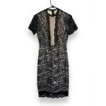 Polagram Baltic Born  Womens Sz S sheer floral lace high neck lined sheath dress Photo 1
