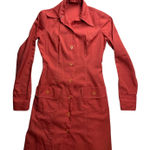 Eric & Alex New York Red Button Front Shirt Dress Long Sleeve Size Small Photo 0