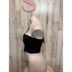 Forever 21 Black One-Shoulder Lace-Up Crop Top – Size Small Photo 2