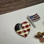 American Flag, Heart, Angel, Ribbon Lot Of 4 Brooch Pin For American Patriot Gold Photo 9