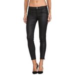 Current/Elliott The Soho Zip Stiletto Black Coated Skinny Jeans 29 $248 Photo 5
