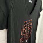 Majestic  LARGE Black Giants Baseball MLB Fitted Tee Shirt T-Shirt Short Sleeve Photo 3