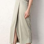 Lulus Class and Charisma Sage Green Satin Midi Dress Photo 1