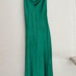 SLA The Label  Fiji emerald green satin high slit slip maxi dress S NWT Photo 5