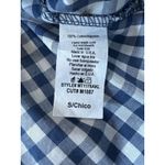 Karlie  Off Shoulder‎ Blue Gingham Top 100% Cotton Embroidered Rose Size Small Photo 8