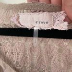 A’reve Beige Crochet Long Sleeve Lace Up V Photo 2