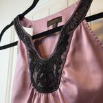 The Limited  Beaded V Neck Satin Tank Top Mauve Purple Women's Size M Trendy # Photo 4
