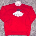 Jerzees Vtg 80s ugly Christmas sweatshirt single stitch/faux turtleneck Sz Large Photo 0