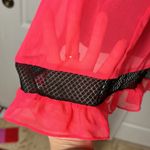 Victoria's Secret Y2K  HOT PINK & BLACK LACE BABY DOLL TIE FRONT ROBE COVER UP Photo 5