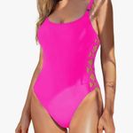 Tempt Me 🐼NWT  HOT PINK ONE PIECE, Large Photo 1