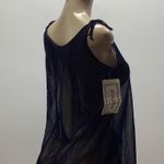 Zuliana Metallic Blue Shoulder Tie Mesh Cover Up Dress. Size undefined Photo 4