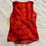 90s deadstock vintage Ny & Co Orange red floral print silk tank top sequins Size M Photo 4
