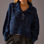Anthropologie PILCRO Mega Henley Sweater in Navy Blue size XS Photo 0