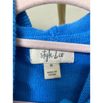 Style & Co  Knit Hoodie Pullover Bright Blue Cozy Buttery Soft Ribbed M Lounge Photo 4
