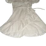 Princess Polly  White Wrap Dress Ruffle Hem Short Sleeve‎ Casual Size US 10 Photo 4