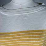 Caslon  Yellow White Stripe Tunic Sweater‎ Size S Lightweight Long Sleeve New Photo 4