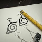 Naruto Hidden Leaf Village Logo Anime Dangle Pierced Earrings Lot Of 2 Photo 2